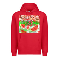 Red Watermelon and coconut summer 20oz skinny tumbler Premium Hoodie - FaDigitalArtStudio