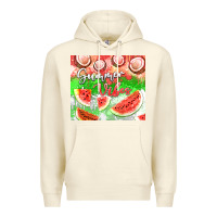 Sandshell Watermelon and coconut summer 20oz skinny tumbler Premium Hoodie - FaDigitalArtStudio