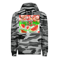 Slate Camo Watermelon and coconut summer 20oz skinny tumbler Premium Hoodie - FaDigitalArtStudio