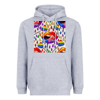 Heather Grey Pride lgbtq lips and heart lollipop seamless patte Heavyweight Hoodie - BundleAndBundleShop
