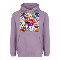 Lavender Pride lgbtq lips and heart lollipop seamless patte Heavyweight Hoodie - BundleAndBundleShop