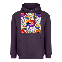 Plum Pride lgbtq lips and heart lollipop seamless patte Heavyweight Hoodie - BundleAndBundleShop