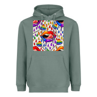 Sage Pride lgbtq lips and heart lollipop seamless patte Heavyweight Hoodie - BundleAndBundleShop