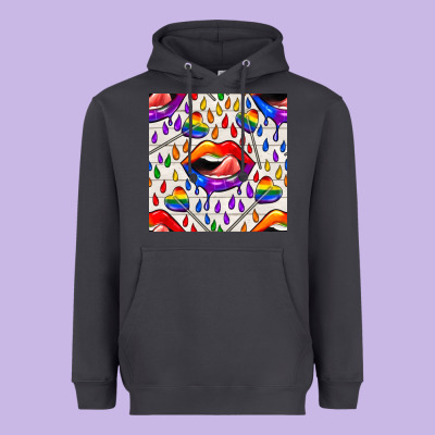 Pride Lgbtq Lips And Heart Lollipop Seamless Patte Heavyweight Hoodie Designed By Bundleandbundleshop