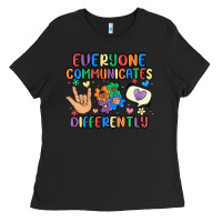 Black everyone communicates differently Ladies Tee - MaliasSmallBusiness