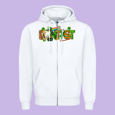 St. Patrick's Day Dentist Zipper Hoodie Designed By Cowgirlartshop