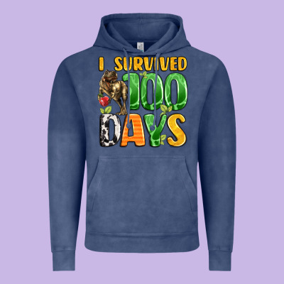 Dinosaur 100day Celebration Vintage Hoodie Designed By Lillyallendesigns