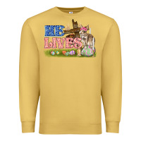 Antique Gold he lives easter Premium Sweatshirt - FaDigitalArtStudio