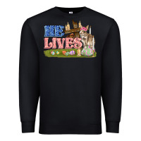 Black he lives easter Premium Sweatshirt - FaDigitalArtStudio