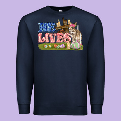 He Lives Easter Premium Sweatshirt Designed By Fadigitalartstudio