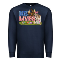 Navy he lives easter Premium Sweatshirt - FaDigitalArtStudio