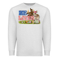 Oatmeal Heather he lives easter Premium Sweatshirt - FaDigitalArtStudio