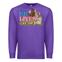Purple he lives easter Premium Sweatshirt - FaDigitalArtStudio