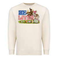 Sandshell he lives easter Premium Sweatshirt - FaDigitalArtStudio