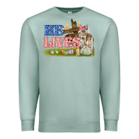 Seafoam he lives easter Premium Sweatshirt - FaDigitalArtStudio
