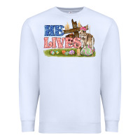 White he lives easter Premium Sweatshirt - FaDigitalArtStudio