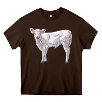 Chocolate Brown charolais calf Heavy Core Tee - LillyAllenDesigns