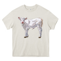 Cream charolais calf Heavy Core Tee - LillyAllenDesigns