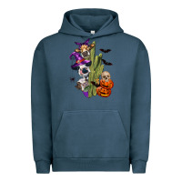 Pigment Midnight Navy halloween cows Urban Hoodie - LillyAllenDesigns
