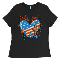 Black faith family freedom Ladies Tee - MaliasSmallBusiness
