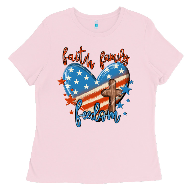 Faith Family Freedom Ladies Tee by MaliasSmallBusiness | Teevron