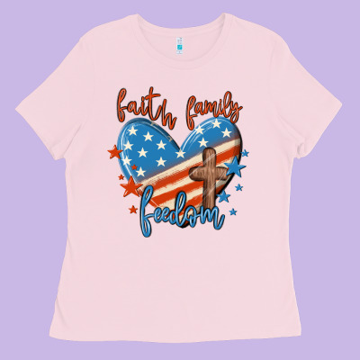 Faith Family Freedom Ladies Tee Designed By Maliassmallbusiness