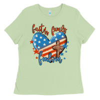 Matcha faith family freedom Ladies Tee - MaliasSmallBusiness