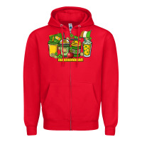 Red St. Patrick's Day Teacher coffee cups Zipper Hoodie - HowdyJamesFarm
