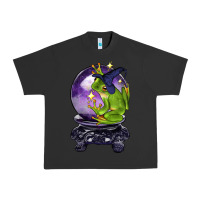 Pigment Black Halloween Frog With Crystal Ball Urban Heavy Tee - LillyAllenDesigns