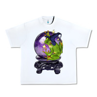 White Halloween Frog With Crystal Ball Urban Heavy Tee - LillyAllenDesigns