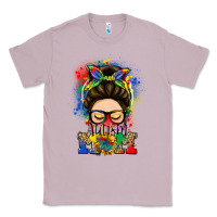 Lilac autism mom messy bun Classic Tee - LillyAllenDesigns