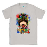 Moon Dust autism mom messy bun Classic Tee - LillyAllenDesigns