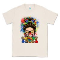 Natural autism mom messy bun Classic Tee - LillyAllenDesigns