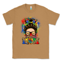 Toasted Coconut autism mom messy bun Classic Tee - LillyAllenDesigns