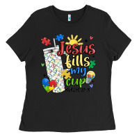 Black autism jesus fills my cup Ladies Tee - MaliasSmallBusiness