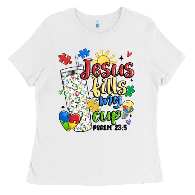 Autism Jesus Fills My Cup Ladies Tee by MaliasSmallBusiness | Teevron