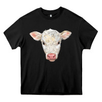 Black charolais calf face Heavy Core Tee - LillyAllenDesigns