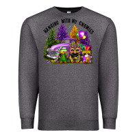 Charcoal Heather mardi gras hanging with my gnomies Premium Sweatshirt - FaDigitalArtStudio