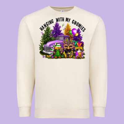 Mardi Gras Hanging With My Gnomies Premium Sweatshirt Designed By Fadigitalartstudio