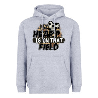Heather Grey my heart is on that field soccer Heavyweight Hoodie - FaDigitalArtStudio