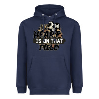 Navy my heart is on that field soccer Heavyweight Hoodie - FaDigitalArtStudio