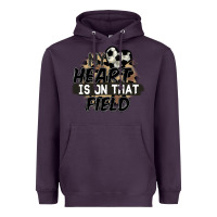 Plum my heart is on that field soccer Heavyweight Hoodie - FaDigitalArtStudio
