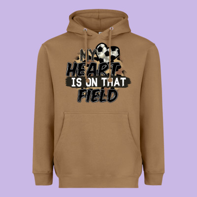 My Heart Is On That Field Soccer Heavyweight Hoodie Designed By Fadigitalartstudio