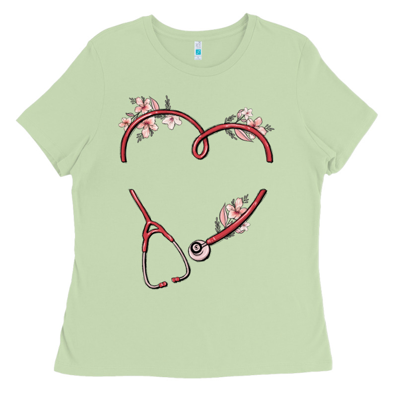 Custom Heart Stethoscope Ladies Tee by MaliasSmallBusiness | Teevron