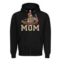 Black Baseball mom Zipper Hoodie - HowdyJamesFarm