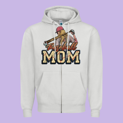 Baseball Mom Zipper Hoodie Designed By Howdyjamesfarm