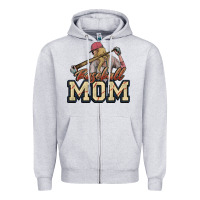 Heather Grey Baseball mom Zipper Hoodie - HowdyJamesFarm