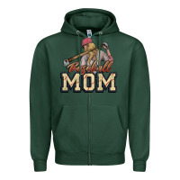 Sports Green Baseball mom Zipper Hoodie - HowdyJamesFarm