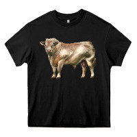 Black charolais bull Heavy Core Tee - LillyAllenDesigns