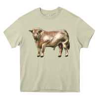Mossy charolais bull Heavy Core Tee - LillyAllenDesigns